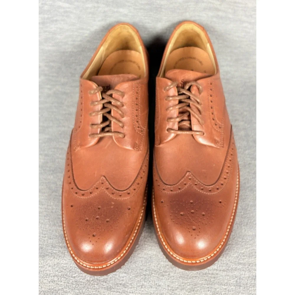 Samuel Hubbard Tipping Point Shoes Mens 8 M Brown Leather Wingtip Baroque